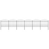 Garden Fence with Spear Top Steel 1070x175 cm Black (6x144944)