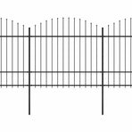 Garden Fence with Spear Top Steel 1005x175 cm Black
