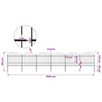 Garden Fence with Spear Top Steel 1005x175 cm Black