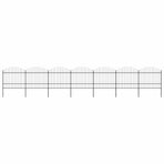 Garden Fence with Spear Top Steel 1172x175 cm Black