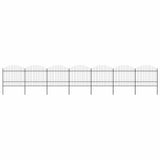 Garden Fence with Spear Top Steel 1248x175 cm Black (7x144944)