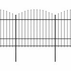 Garden Fence with Spear Top Steel 1172x175 cm Black