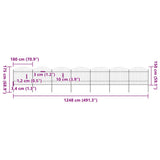 Garden Fence with Spear Top Steel 1248x175 cm Black (7x144944)