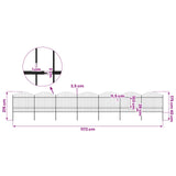 Garden Fence with Spear Top Steel 1172x175 cm Black