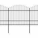 Garden Fence with Spear Top Steel 1339x175 cm Black