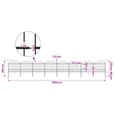 Garden Fence with Spear Top Steel 1339x175 cm Black - 45-Degree Angle