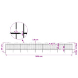 Garden Fence with Spear Top Steel 1506x175 cm Black - 45-Degree Angle