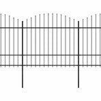 Garden Fence with Spear Top Steel 1673x175 cm Black