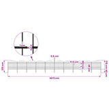 Garden Fence with Spear Top Steel 1673x175 cm Black - 45-Degree Angle