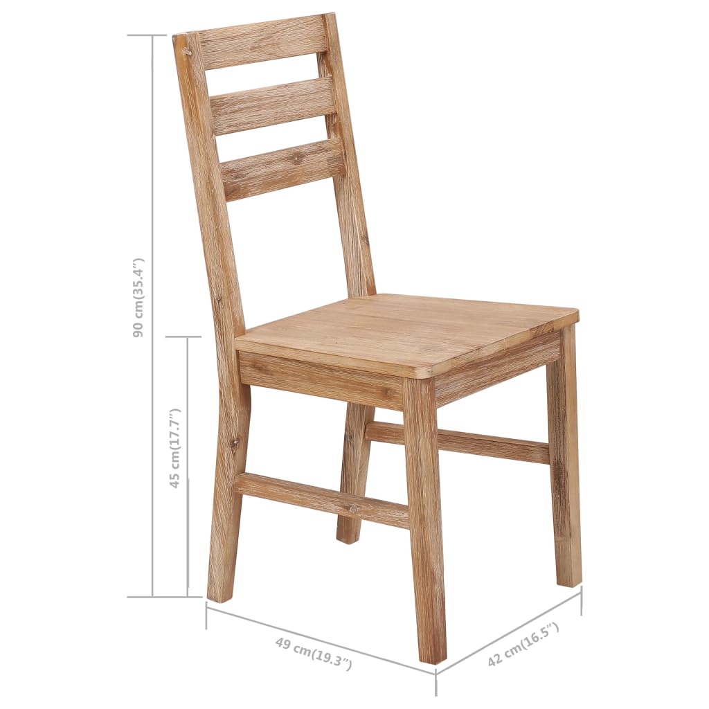 7 Piece Dining Set Solid Wood Acacia