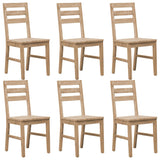 7 Piece Dining Set Solid Wood Acacia - Top-Down View