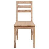 7 Piece Dining Set Solid Wood Acacia - Rear View