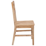 7 Piece Dining Set Solid Wood Acacia - Close-Up Angle