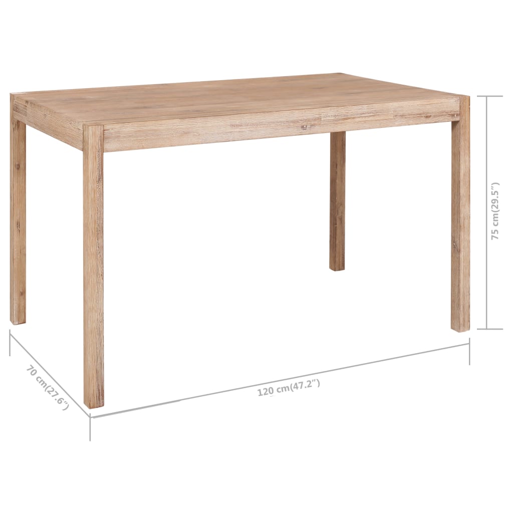 7 Piece Dining Set Solid Wood Acacia