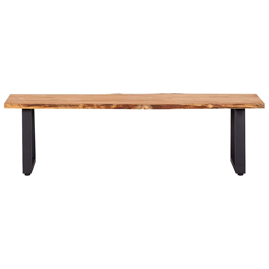 3 Piece Dining Set Solid Oak Wood Natural