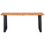3 Piece Dining Set Solid Oak Wood Natural