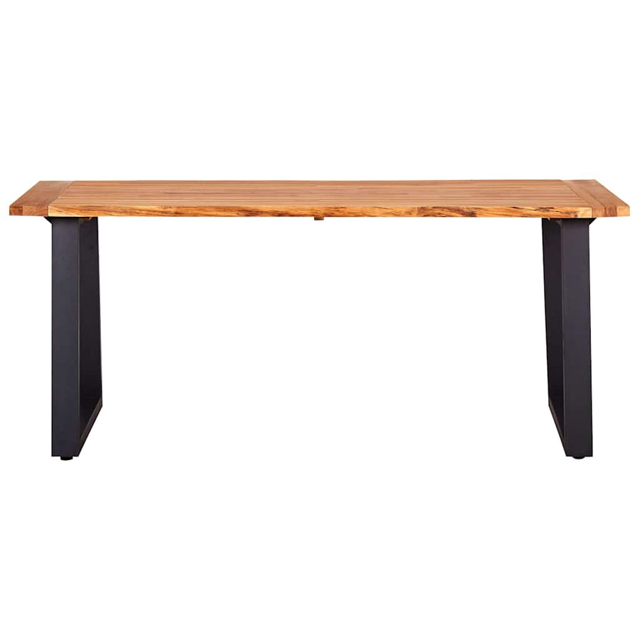 3 Piece Dining Set Solid Oak Wood Natural