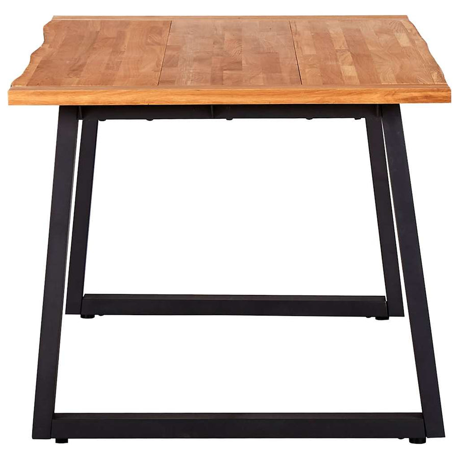 3 Piece Dining Set Solid Oak Wood Natural