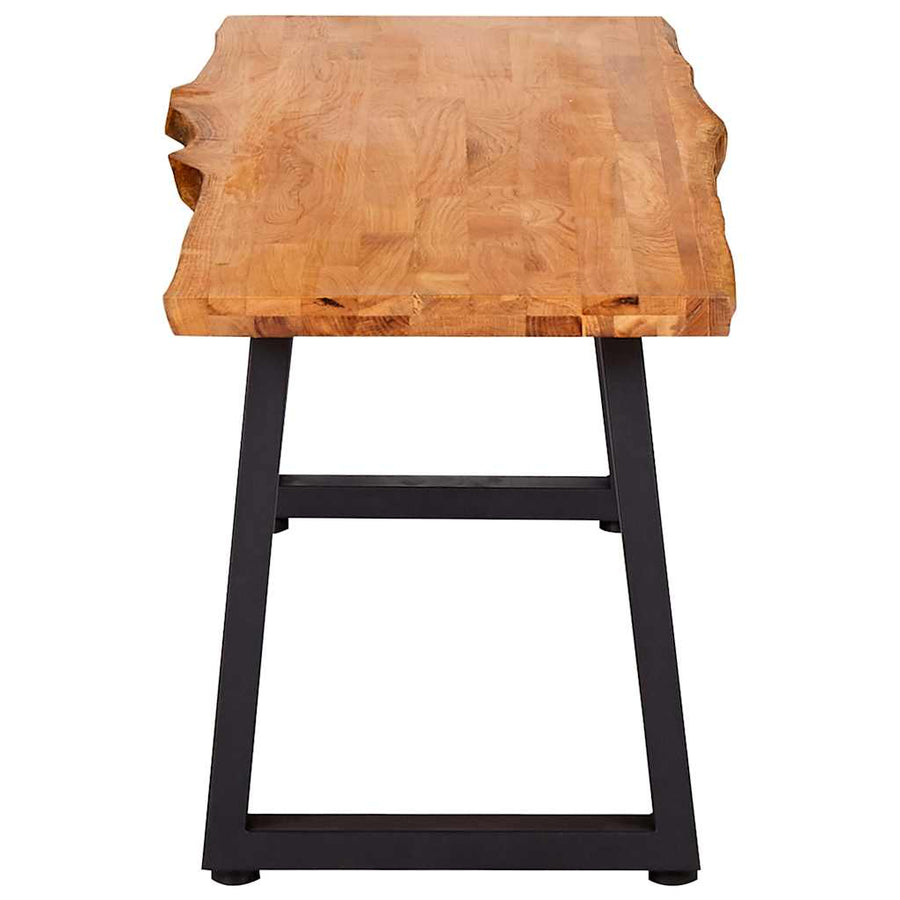 3 Piece Dining Set Solid Oak Wood Natural