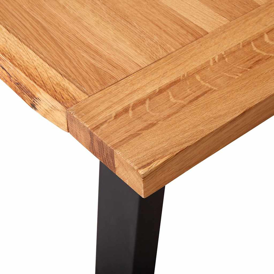 3 Piece Dining Set Solid Oak Wood Natural
