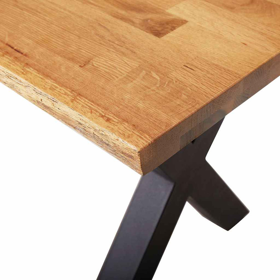 3 Piece Dining Set Solid Oak Wood Natural