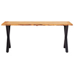 3 Piece Dining Set Solid Oak Wood Natural