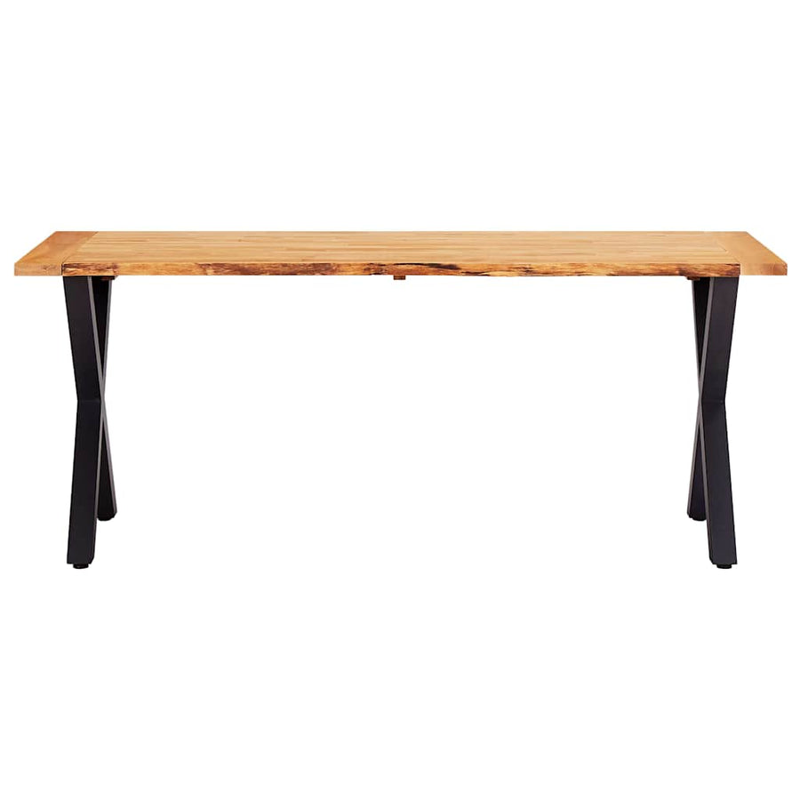 3 Piece Dining Set Solid Oak Wood Natural