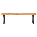 3 Piece Dining Set Solid Oak Wood Natural