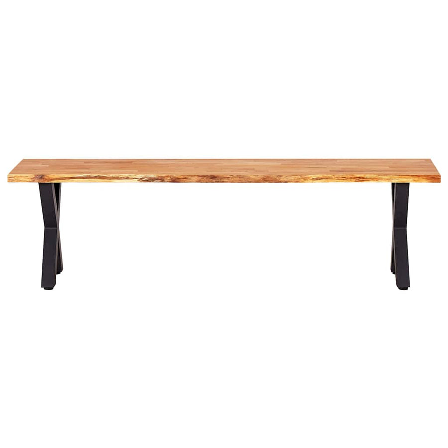 3 Piece Dining Set Solid Oak Wood Natural
