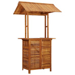 Outdoor Bar Table with Rooftop 113x106x217 cm Solid Acacia Wood