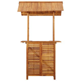 Outdoor Bar Table with Rooftop 113x106x217 cm Solid Acacia Wood - Top-Down View