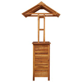 Outdoor Bar Table with Rooftop 113x106x217 cm Solid Acacia Wood - Rear View