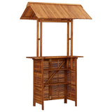 Outdoor Bar Table with Rooftop 113x106x217 cm Solid Acacia Wood - Close-Up Angle