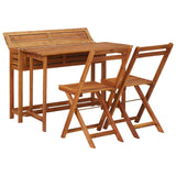 Garden Planter Table with 2 Bistro Chairs Solid Acacia Wood - Front View
