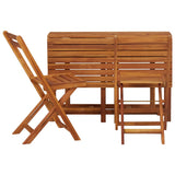 Garden Planter Table with 2 Bistro Chairs Solid Acacia Wood - Rear View