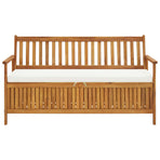Storage Bench with Cushion 148 cm Solid Acacia Wood