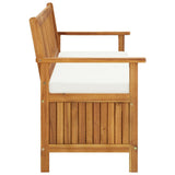 Storage Bench with Cushion 148 cm Solid Acacia Wood - Top-Down View