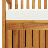 Storage Bench with Cushion 148 cm Solid Acacia Wood - Rear View