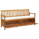 Storage Bench with Cushion 170 cm Solid Acacia Wood - Side View