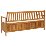 Storage Bench with Cushion 170 cm Solid Acacia Wood - 45-Degree Angle
