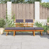 2-in-1 Garden Daybed with Cushion 190 cm Solid Acacia Wood