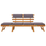 2-in-1 Garden Daybed with Cushion 190 cm Solid Acacia Wood - Top-Down View