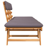 2-in-1 Garden Daybed with Cushion 190 cm Solid Acacia Wood - Low Angle