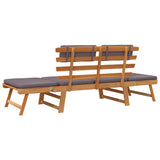 2-in-1 Garden Daybed with Cushion 190 cm Solid Acacia Wood
