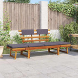 2-in-1 Garden Daybed with Cushion 190 cm Solid Acacia Wood