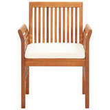 Garden Dining Chair with Cushion Solid Acacia Wood - Front View