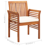 Garden Dining Chair with Cushion Solid Acacia Wood - Close-Up Angle