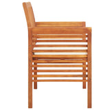 2-Seater Garden Bench with Cushion 120 cm Solid Acacia Wood - Side View