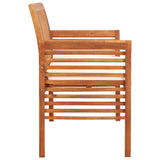 3-Seater Garden Bench with Cushion 150 cm Solid Acacia Wood - Side View