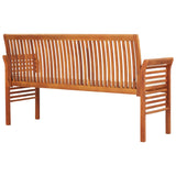 3-Seater Garden Bench with Cushion 150 cm Solid Acacia Wood - Top-Down View